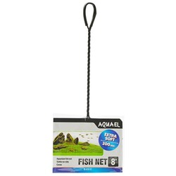 Aquael - Aquael Fish Net Siyah Akvaryum Kepçesi 20 cm