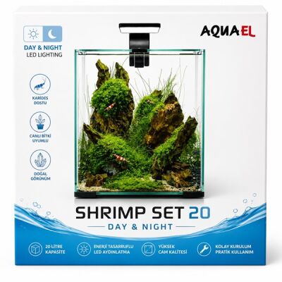 Aquael Shrimp Set Smart Day Night 20 Siyah - 1