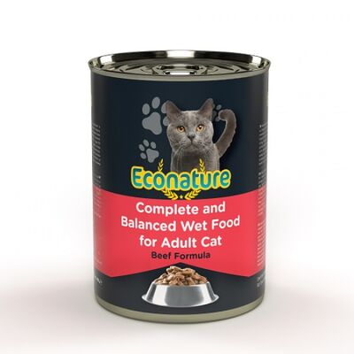 Econature Sığır Etli Yetişkin Kedi Konserve Maması 400 Gr - 1