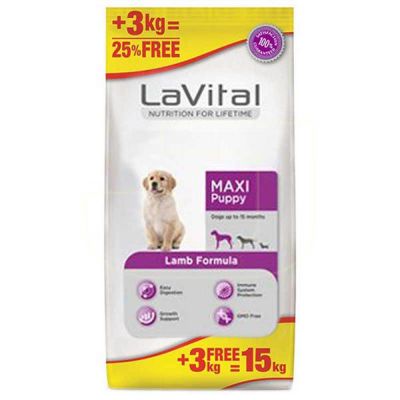 La Vital Büyük Irk Kuzu Etli Yavru Köpek Maması 12+3 Kg - 1