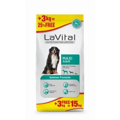 La Vital Maxi Adult Somonlu Köpek Maması 12+3 KG - 1