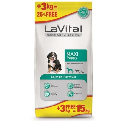 La Vital Maxi Puppy Somonlu Yavru Köpek Maması 12+3 Kg - 1