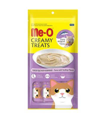 Me-O Creamy Deniz Tarağı ve Ton Balıklı Kedi Ödül Maması 4x15 Gr - 1