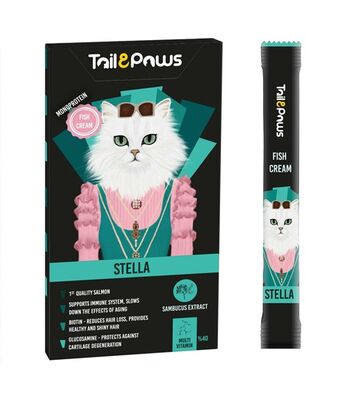 Tail Paws Stella Multi Vitavin Somonlu Kedi Ödülü 5x15 Gram - 1