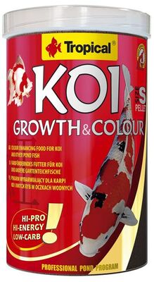 Tropical Koi Growth Colour Pellet Size S 1000 ML / 320 Gram - 1